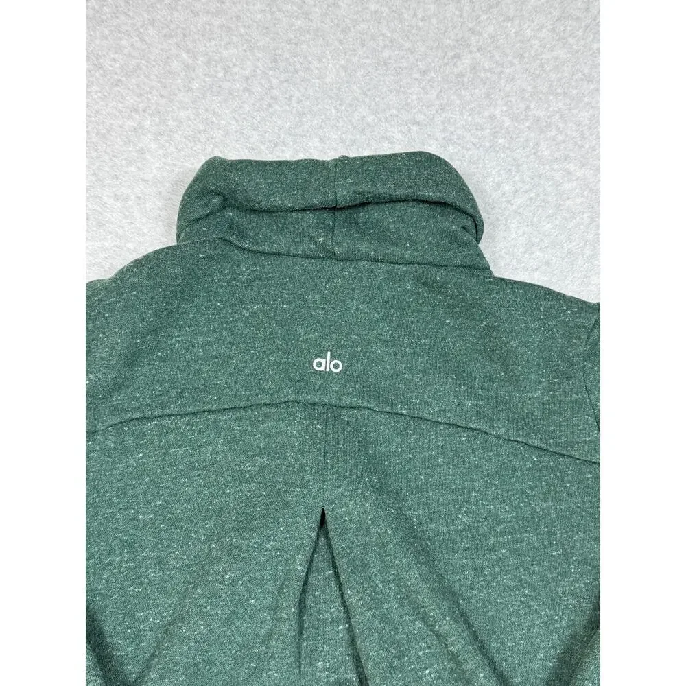 Alo Womens Green Turtleneck Pullover Sweatshirt